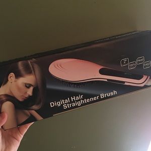 Hair brush straightener